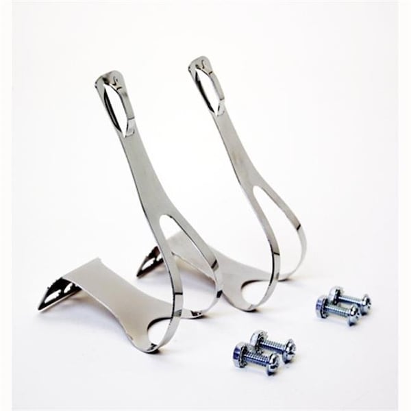 Hands On Bicycle Pedal Clips Chrome; 6 x 7 in. HA889216 - main